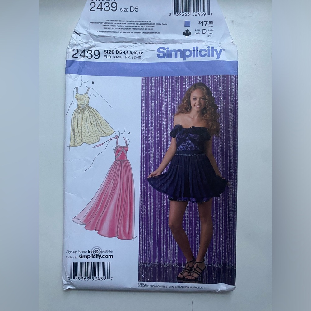 Simplicity vintage dresses sewing pattern 2439 sz 4,6,8,10,12